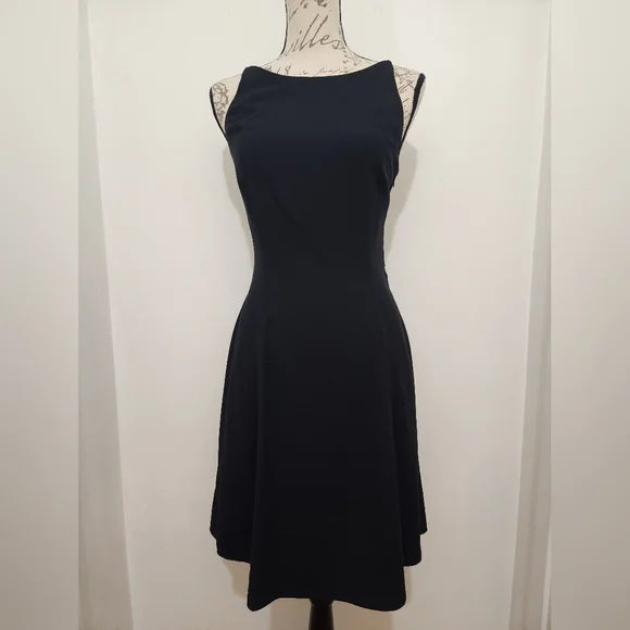 Vintage Kathryn Conover Black Dress. Featuring Strappy Star Back. Size 4. - Picture 2 of 6